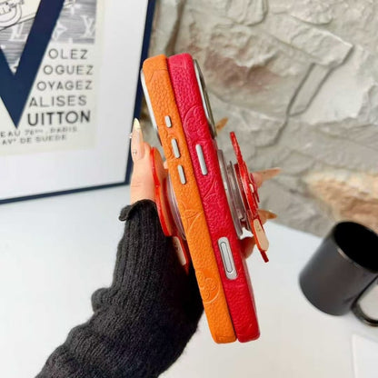 AAOO Premium Leder Handyhülle mit drehbarem Ständer für iPhone 13-17 Serie