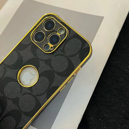 AAOO Inspiriertes Luxus-iPhone-Case mit Goldrand