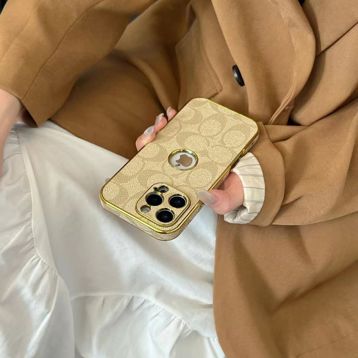 AAOO Inspiriertes Luxus-iPhone-Case mit Goldrand