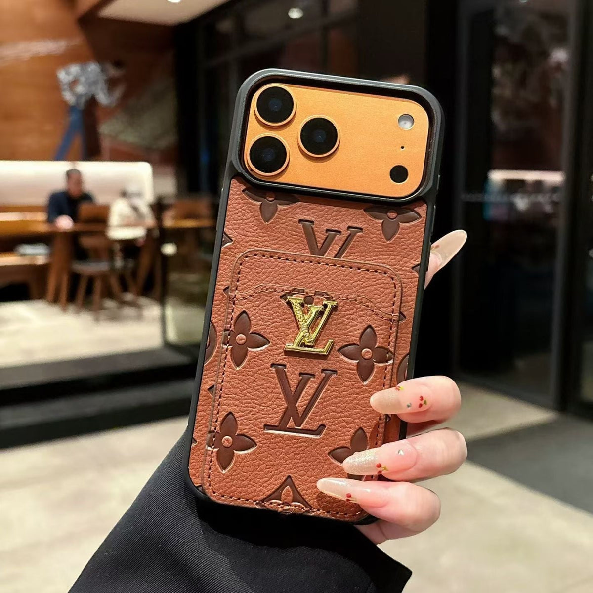 AAOO Premium Textured Phone Case with Integrated Card Slot for iPhone 12-17 Series
