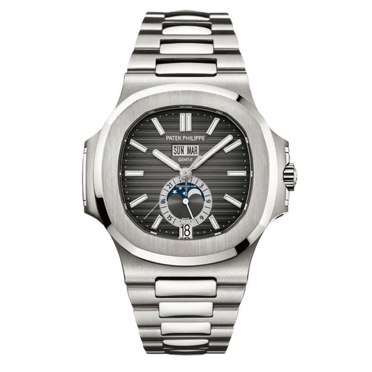 AAOO Nautilus Annual Calendar Moon Phase Steel Watch