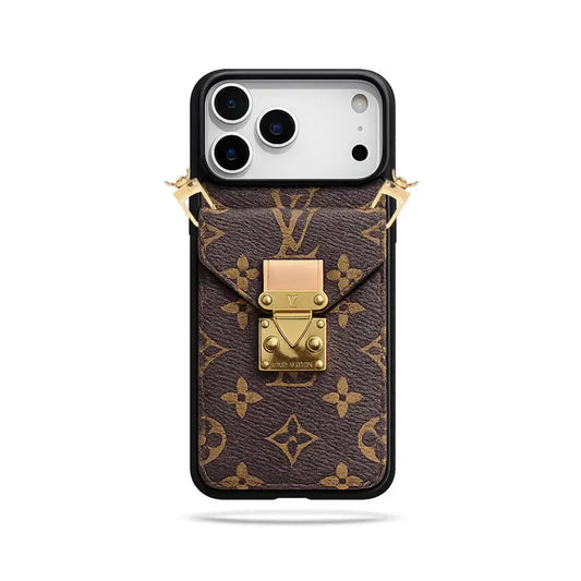 AAOO Premium Leather iPhone Case With Wallet And Crossbody Strap