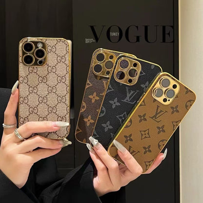 AAOO NEUES DESIGN WEICHE LUXUS-IPHONE-HÜLLE MIT GOLDENEM RAND