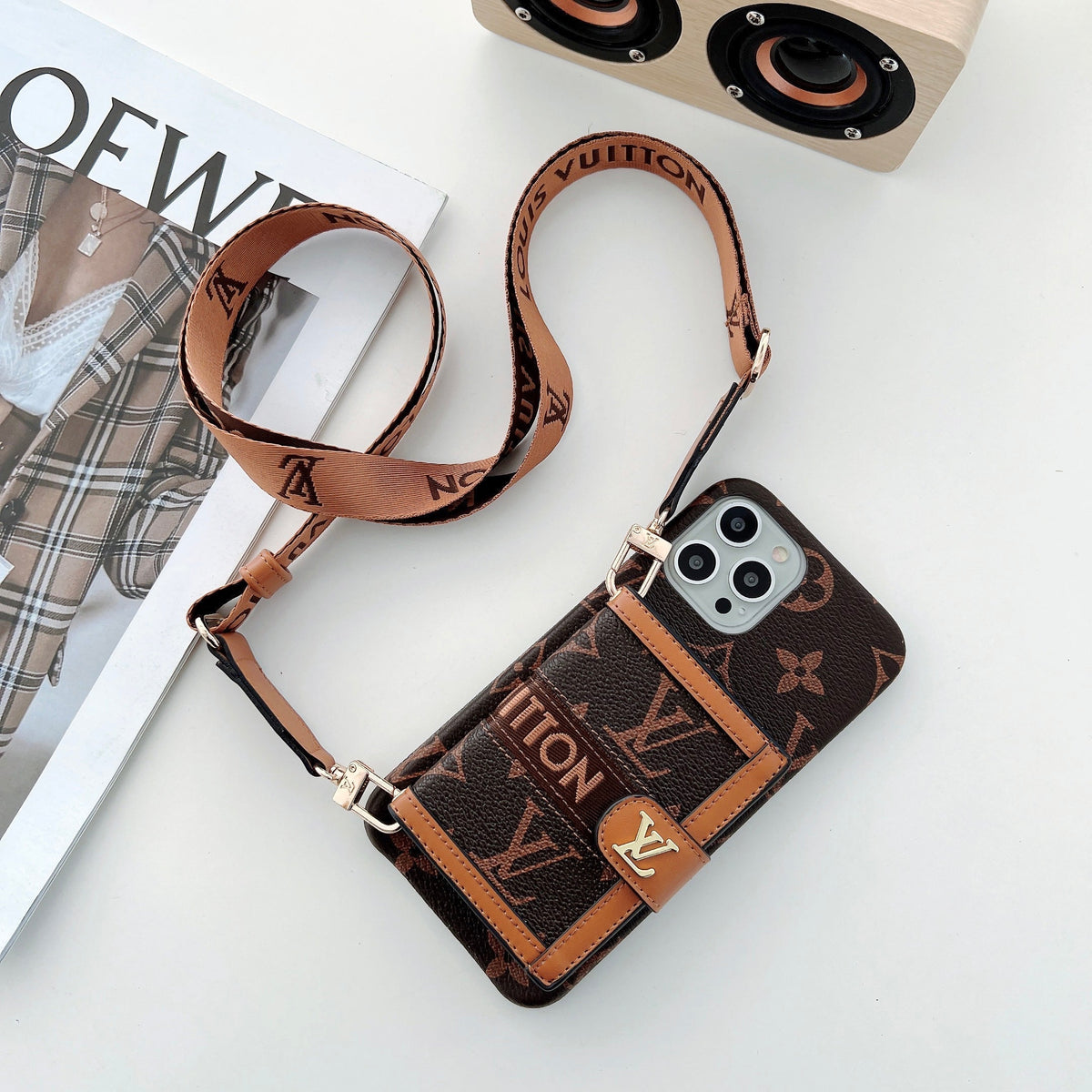 AAOO EMBROIDERED WALLET CARD HOLDER PHONE CASE