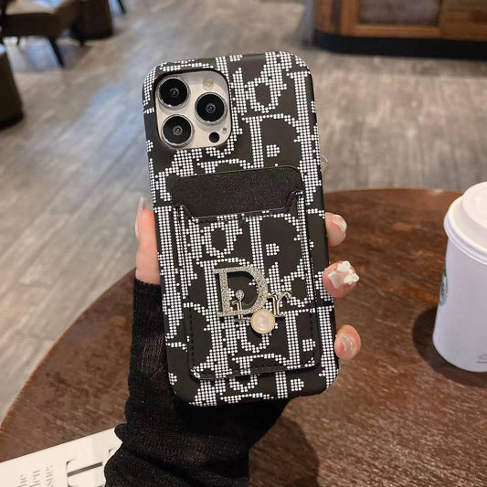 AAOO Fashion Lady Phone Case with Card Holder for iPhone