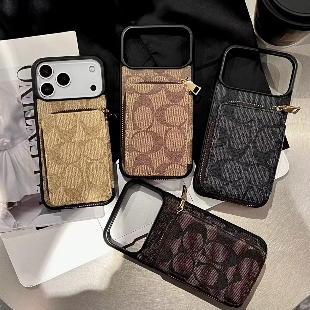 AAOO Luxus-Leder Handyhülle mit Kartenhalter für iPhone 12-17