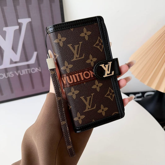 AAOO Premium Genuine Leather Canvas Wallet Card Holder iPhone Case
