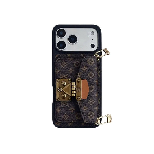 AAOO Luxury Leather iPhone Case With Card Holder And Strap