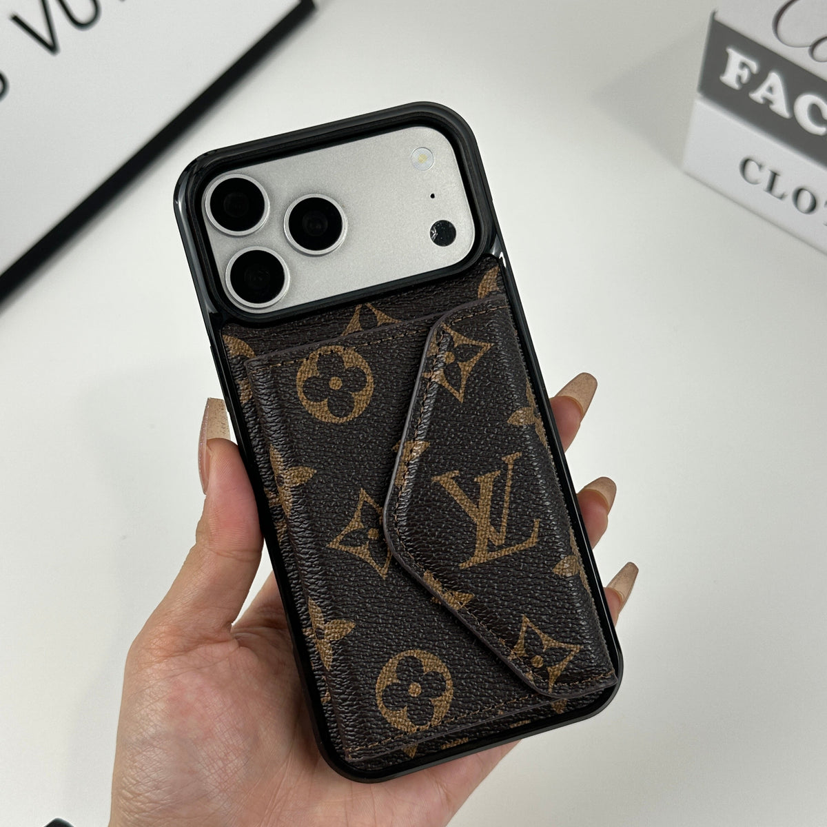 AAOO Classic Leather iPhone Case With Wallet Big Printing