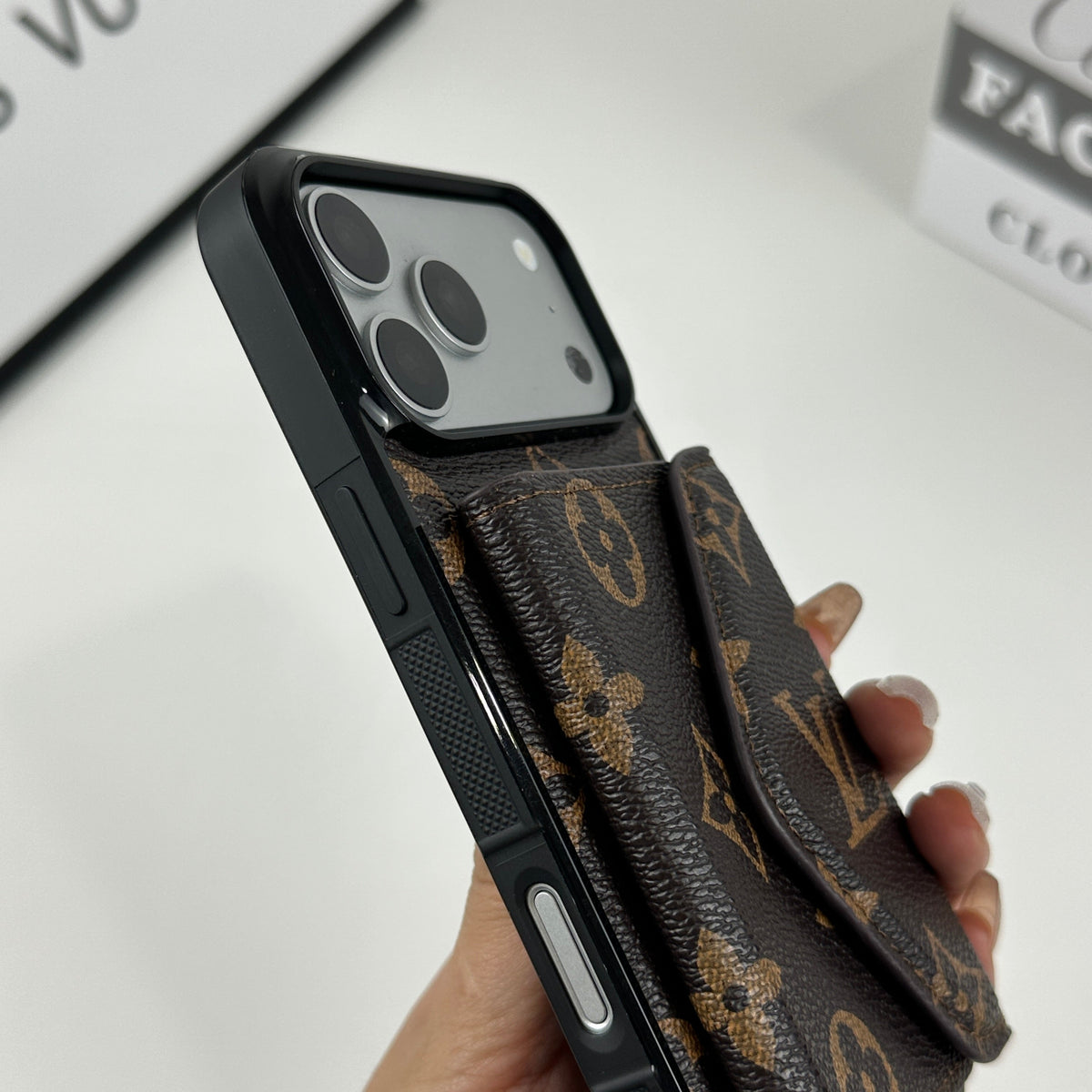 AAOO Classic Leather iPhone Case With Wallet Big Printing
