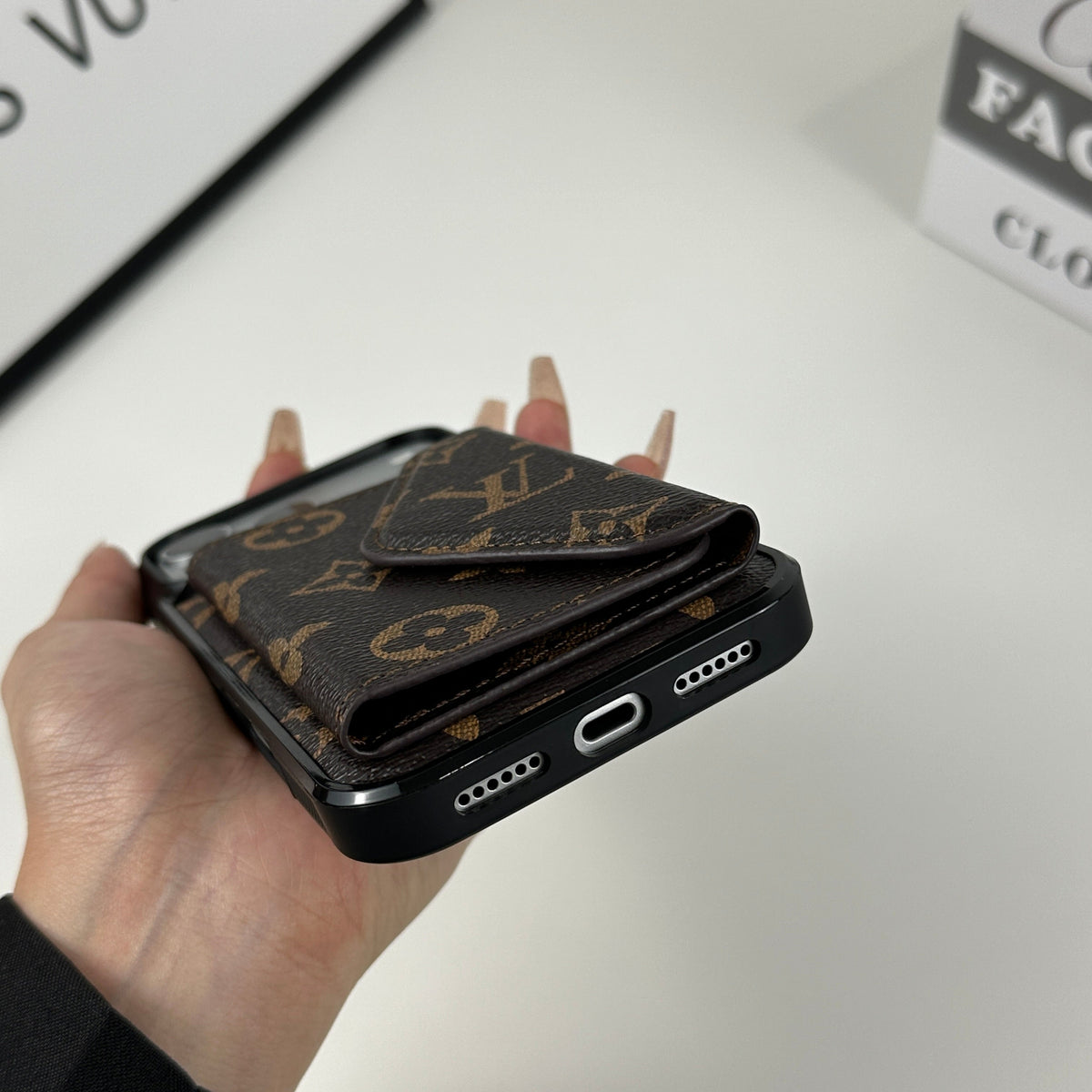 AAOO Classic Leather iPhone Case With Wallet Big Printing