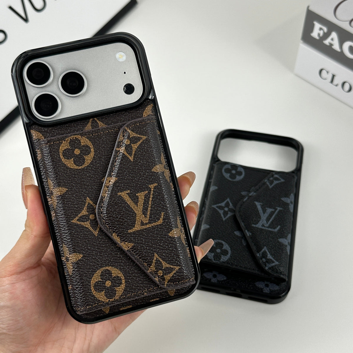 AAOO Classic Leather iPhone Case With Wallet Big Printing