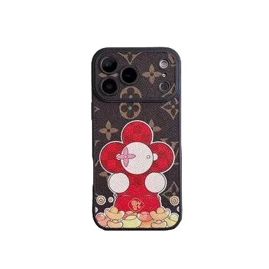 AAOO Luxury Floral Mascot Phone Case for iPhone 13-17