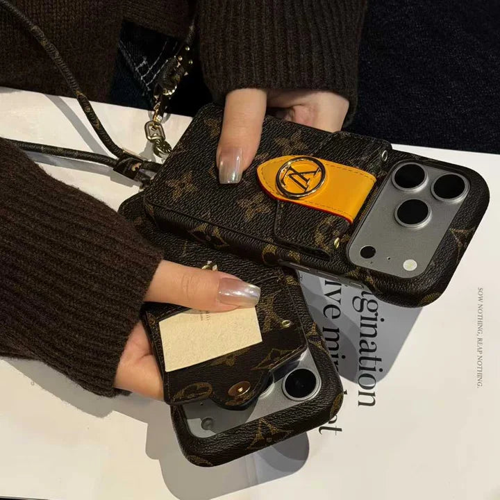 AAOO Luxury Leather Wallet Card Holder Phone Case For iPhone 13-17 Series
