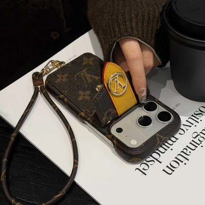 AAOO Luxury Leather Wallet Card Holder Phone Case For iPhone 13-17 Series