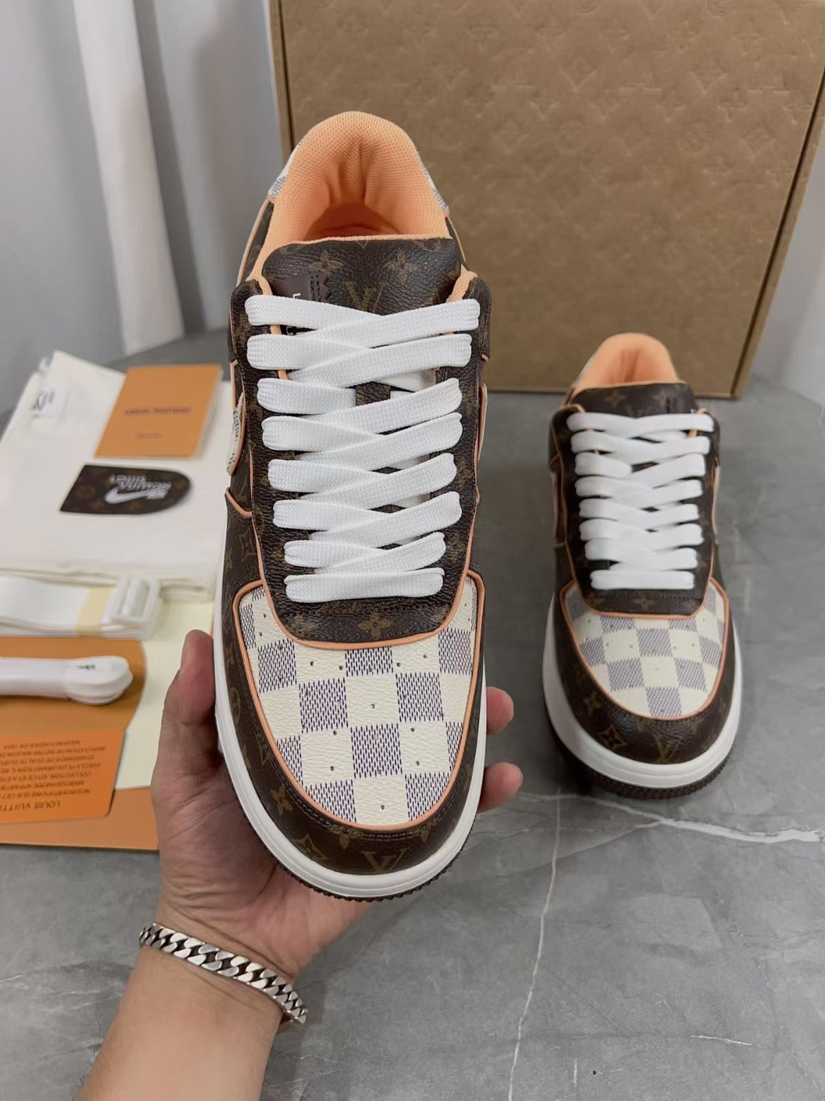 AAOO AF1 x OFF Monogram Plaid Herren-Sneaker
