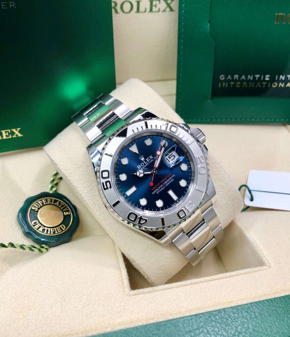 AAOO Yacht-Master Stainless Steel & Platinum Blue Watch
