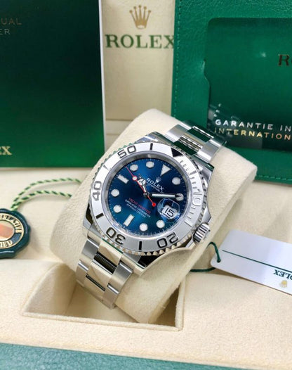AAOO Yacht-Master Stainless Steel & Platinum Blue Watch