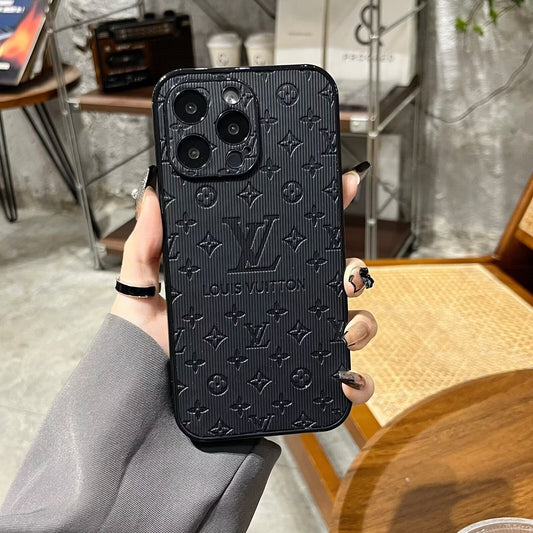 AAOO 3D Embossed Leather Phone Case for iPhone