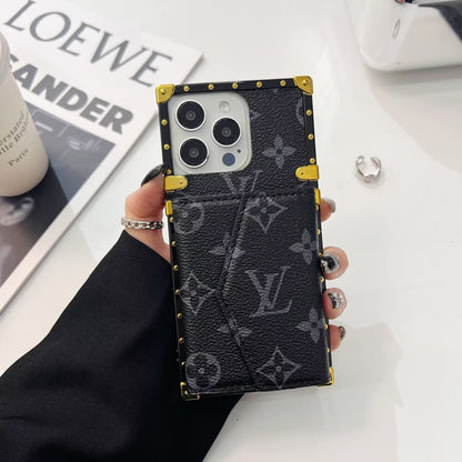 AAOO Luxury CANVAS LEATHER CARD HOLDER – Phone Case – With Strap