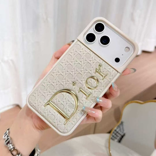 AAOO Luxury Cannage Weave iPhone Case with Gold