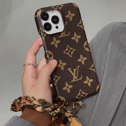 AAOO LUXURY CANVAS APPLE IPHONE CASE DETACHABLE SILK SCARF WRISTBAND