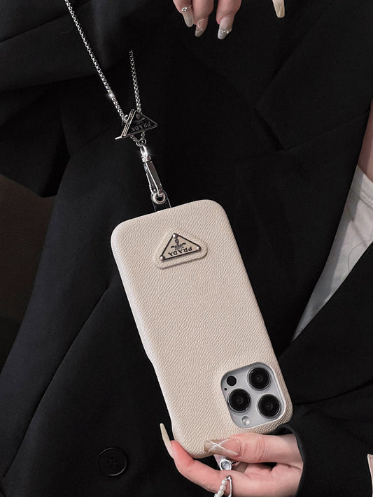 AAOO Luxuriöse Leder Handyhülle für iPhone – Mit Band