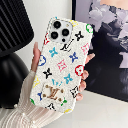 AAOO LEATHER PC HARD BACK Phone Case FOR IPHONE