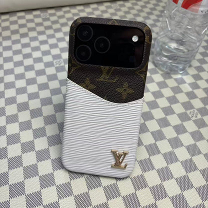AAOO Leder Handyhülle mit Kartenhalter für iPhone 12-17 Serie