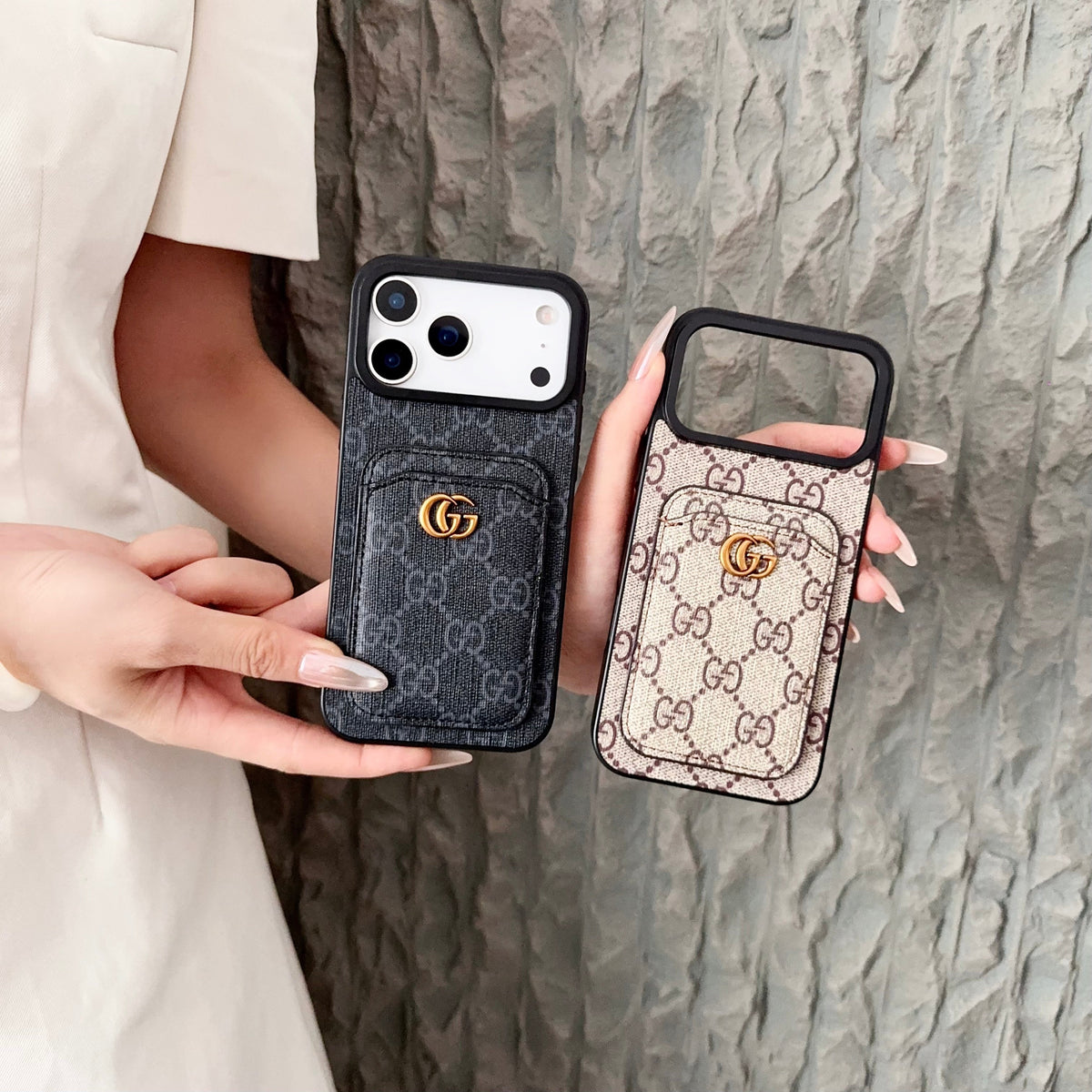 AAOO Luxuriöse Magnetische Kartenhalter Handyhülle für iPhone 12-17 Serien