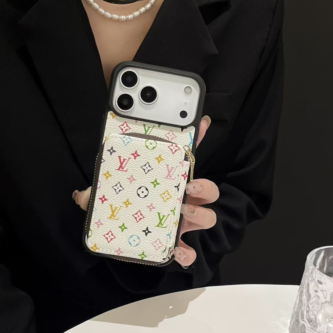 AAOO Luxus-Ledergeldbörse Kartenhalter Crossbody iPhone Hülle für iPhone 12-17 Serie