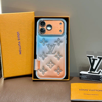 AAOO Gradient Crystal Leder Handyhülle für iPhone 13-17