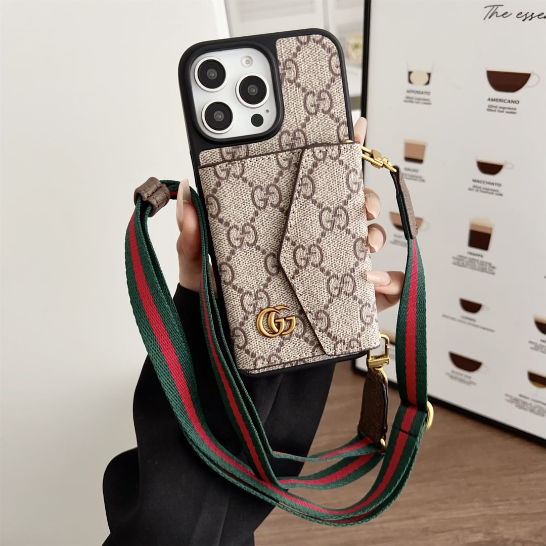 AAOO Crossbody Wallet Accordion Card Holder Canvas iPhone Leather cases – Phone Case