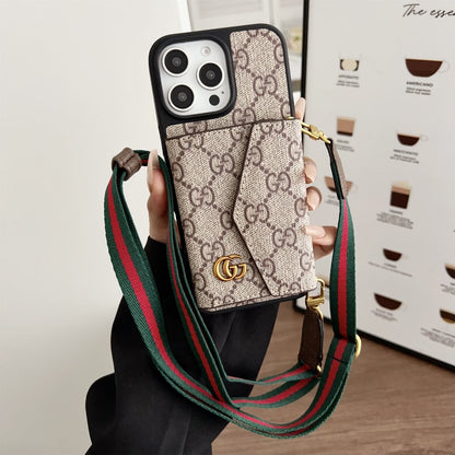 AAOO Crossbody Wallet Accordion Card Holder Canvas iPhone Leather cases – Phone Case