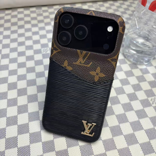 AAOO Leather Phone Case with Card Holder for iPhone 12-17 Series