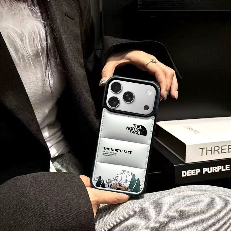 TNF Style Puffer Phone Case with Graphic for iPhone 12-18 Pro & Pro Max