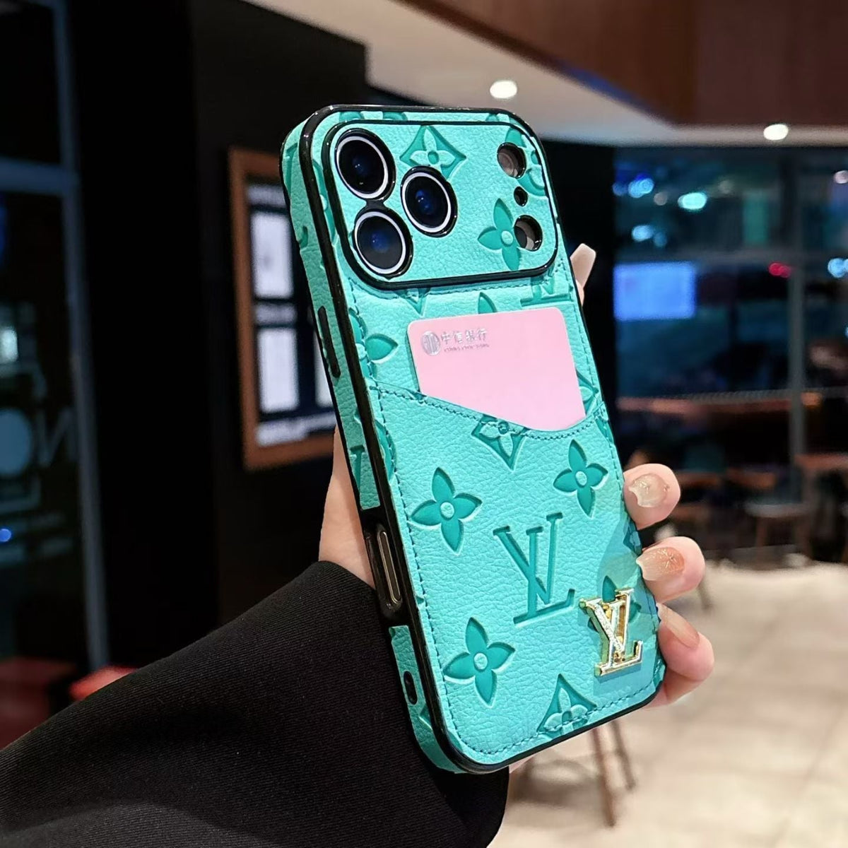 AAOO Luxus-Handyhülle mit Kartenhalter für iPhone 12-17