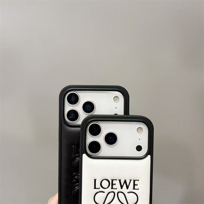 AAOO Luxury -Inspired Leather iPhone Case with Embossed Anagram