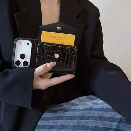 AAOO Elegant Apple Phone Case with Card Holder For iPhone 12-17