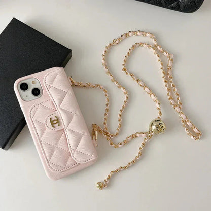 AAOO Premium Quilted Leather Crossbody Wallet Phone Case for iPhone 12 17 Series