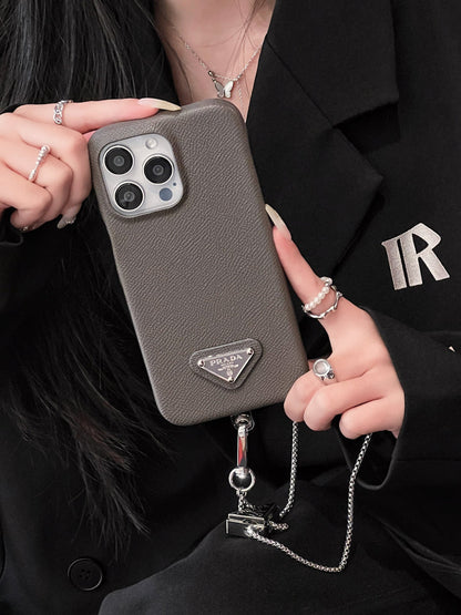 AAOO Luxury Leather Phone Case For iPhone – With Strap