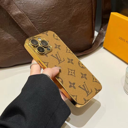 AAOO NEUES DESIGN WEICHE LUXUS-IPHONE-HÜLLE MIT GOLDENEM RAND