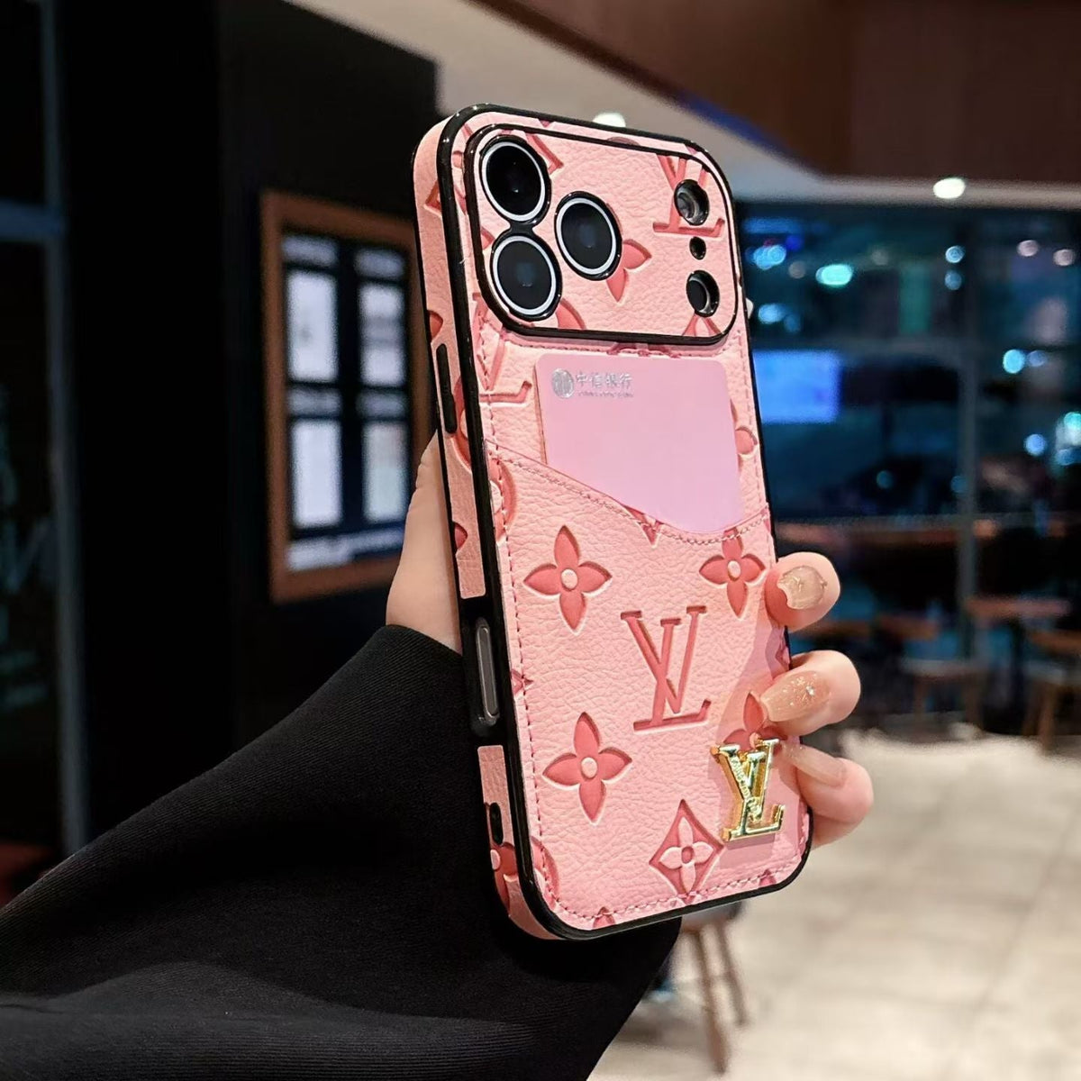 AAOO Luxus-Handyhülle mit Kartenhalter für iPhone 12-17