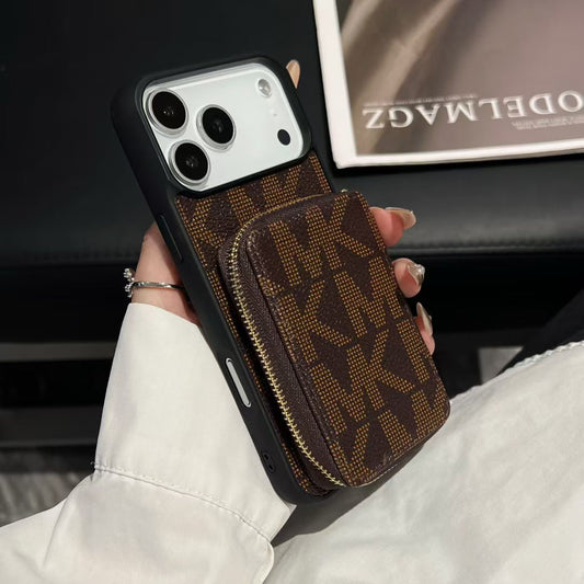 AAOO Luxury -Inspired Phone Case with Card Holder For iPhone 17 16 15 14