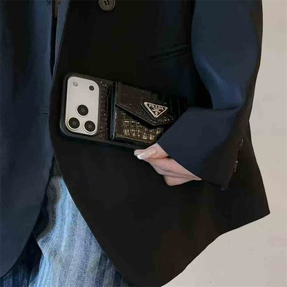 AAOO Elegant Apple Phone Case with Card Holder For iPhone 12-17