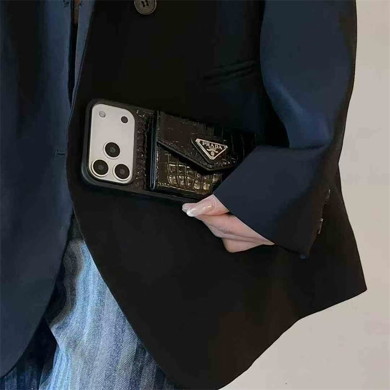 AAOO Elegant Apple Phone Case with Card Holder For iPhone 12-17