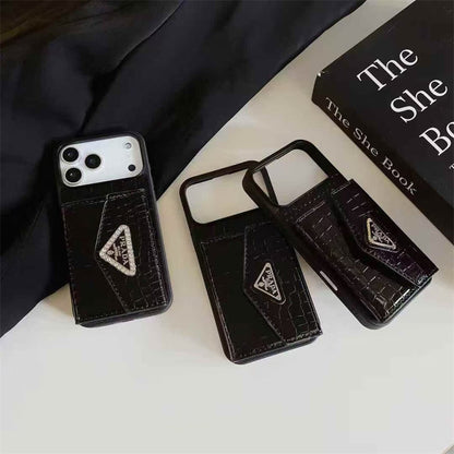AAOO Elegant Apple Phone Case with Card Holder For iPhone 12-17
