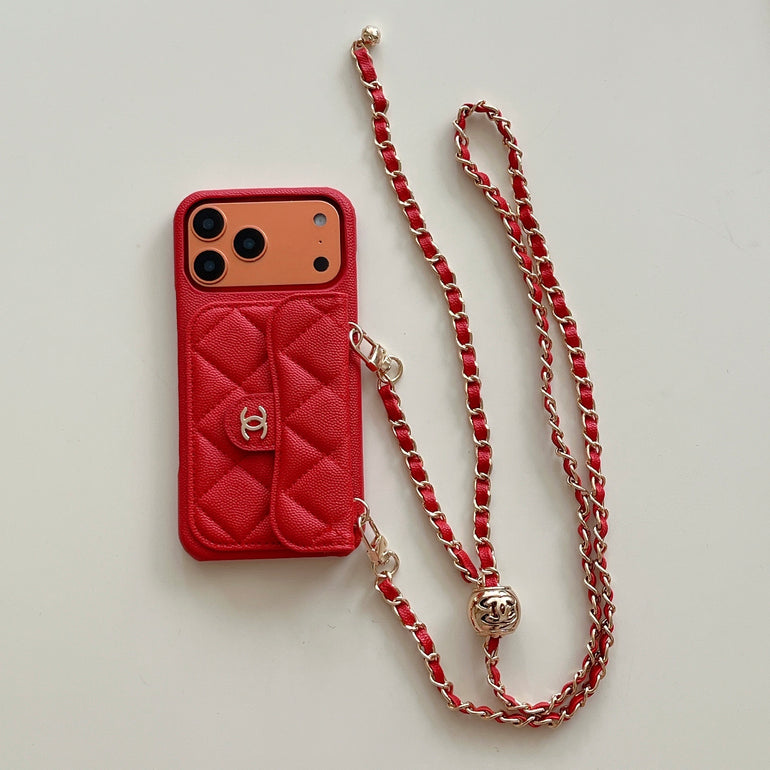 AAOO Premium Quilted Leather Crossbody Wallet Phone Case for iPhone 12 17 Series