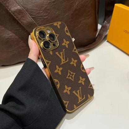 AAOO NEUES DESIGN WEICHE LUXUS-IPHONE-HÜLLE MIT GOLDENEM RAND