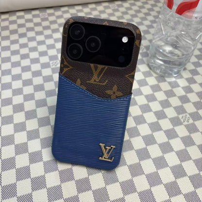 AAOO Leder Handyhülle mit Kartenhalter für iPhone 12-17 Serie